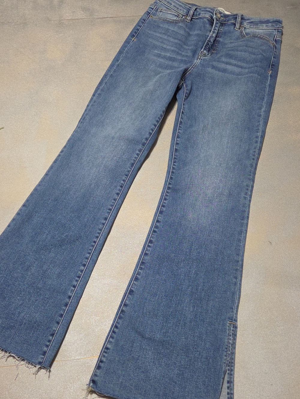 High-Rise Blue Wide-Leg Jeans with Flared Hem